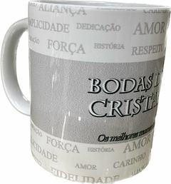 CANECA PORCELANA 330ML BODAS DE CRISTAL 15 ANOS - comprar online