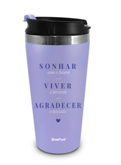 COPO TERMICO EMBORRACHADO 450ML FRASE SONHAR VIVER AGRADECER - comprar online