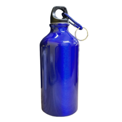 GARRAFA SQUEEZE ALUMINIO AZUL METALICO 500ML MOSQUETAO