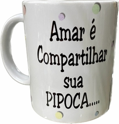 CANECA PORCELANA 330ML FLORK COMPARTILHAR PIPOCA