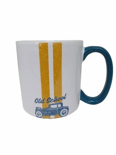 CANECA DECOR RETA Z CABO C 300ML (13 x 8,5 x 9,1 CM) BRANCO / AZUL 02 - HOT ROD NEW YORK - comprar online