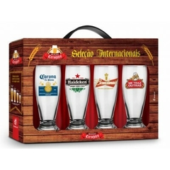 Conjunto 4 Copos Munich 200ML Sátira Cervejas Internacionais