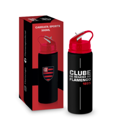 GARRAFA PARA AGUA CANUDO SPORTS TIMES FUTEBOL 500ML FLAMENGO