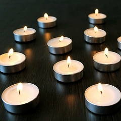 Velas Tea Lights Rechaud Para Decoração Com Suporte De Alumínio Unidade