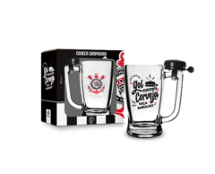 CANECA CHOPP 340ML C/ CAMPAINHA CORINTHIANS GOL E CERVEJA