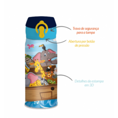 GARRAFA TERMICA FLIP 300ML INFANTIL DESENHOS FE ARCA DE NOE - comprar online