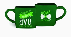 CANECA DECOR QUADRADA 380ML VERDE CROMO - VOVO - MELHOR AVO