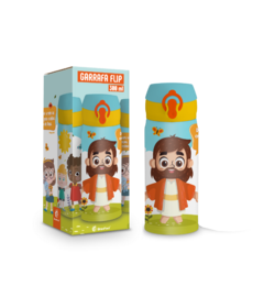 GARRAFA TERMICA FLIP INFANTIL 300ML FE JESUS O REINO DE DEUS