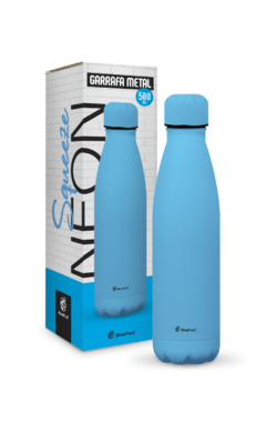 GARRAFA TERMICA METAL NEO 500ML CORES - AZUL NEON