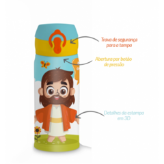 GARRAFA TERMICA FLIP INFANTIL 300ML FE JESUS O REINO DE DEUS - comprar online