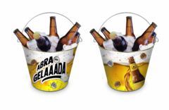 BALDE DE GELO METAL DECORADO TEMAS CERVEJA - ABRA UMA GELADA - comprar online