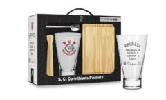 CONJUNTO COPO CAIPIRINHA LONG 400ML GRANDE TIME CORINTHIANS