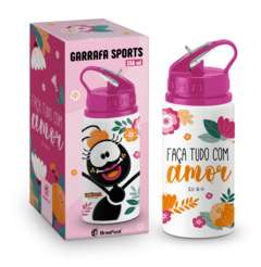 GARRAFA ESCOLAR CANUDO 350ML SMILINGUIDO FACA TUDO COM AMOR