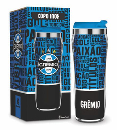 COPO VIAGEM PLASTICO INOX TIMES 350ML - GREMIO FRASES