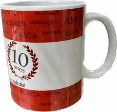 CANECA PORCELANA 330ML BODAS DE ESTANHO 10 ANOS - comprar online