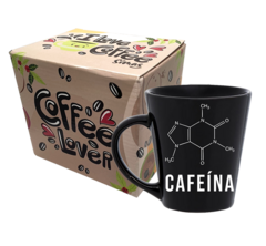 CANECA DROP PRETA 250ML - COFFEE LOVER - CAFEINA