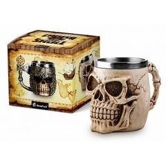 CANECA CAFE CERVEJA CHOPP RESINA 450ML - CAVEIRA SKULL HEAD