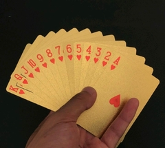 Jogo Carta Baralho Dourado DÓLAR 54 Cartas Para Poker Jogos Plástico na internet
