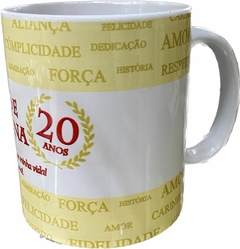 CANECA PORCELANA 330ML BODAS PORCELANA 20 ANOS - comprar online