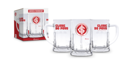 CANECA CHOPP VIDRO 565ML TIMES FUTEBOL - INTERNACIONAL