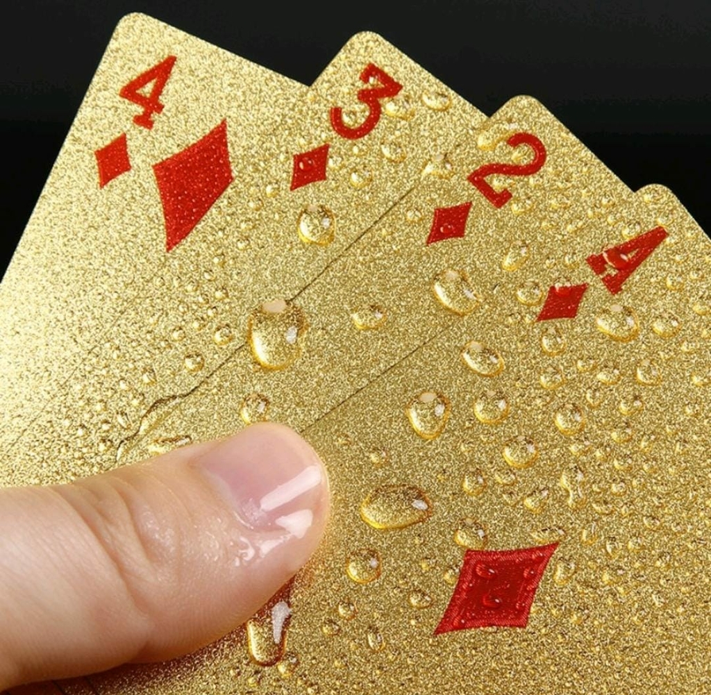 Jogo Carta Baralho Dourado DÓLAR 54 Cartas Para Poker Jogos Plástico