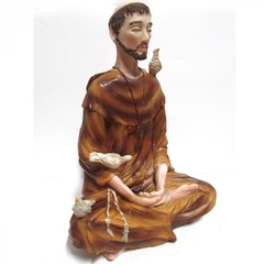 Estatua Sao Francisco Meditando Resina 20cm - comprar online