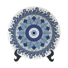 PRATO DECORATIVO PORCELANA 11CM - OLHO GREGO - MANDALA - Destak Presentes & Encantos 