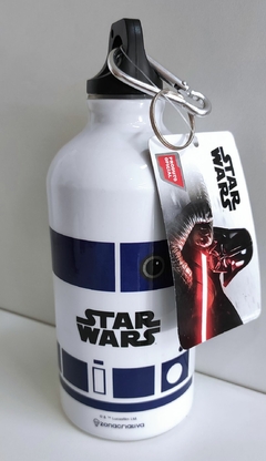 Garrafa de aluminio mosquetão 500ml r2d2 star wars