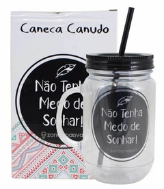 Caneca Com Tampa E Canudo 500ml Não Tenha Medo - comprar online