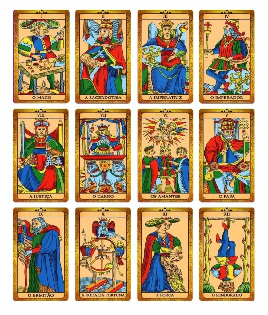 Baralho O Tarô De Marselha 22 Cartas Tarot Arcanos Maiores com