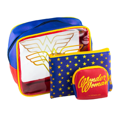 Kit Necessaire PVC Wonder Woman Mulher Maravilha