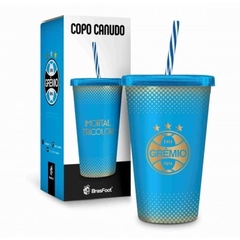 COPO COM CANUDO SERIE OURO 500ml - GRÊMIO