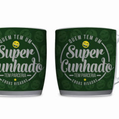 CANECA CAFE PORCELANA URBAN 300ML FAMILIA - SUPER CUNHADO - comprar online
