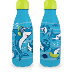 GARRAFA AGUA TÉRMICA INFANTIL MENINO METAL NEO 350ML TUBARÃO - comprar online