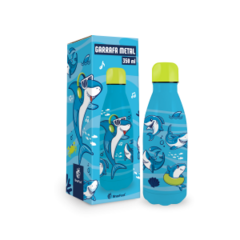 GARRAFA AGUA TÉRMICA INFANTIL MENINO METAL NEO 350ML TUBARÃO