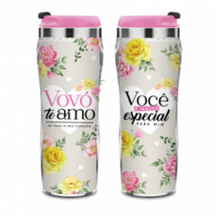 COPO VIAGEM PLASTICO INOX - VOVO TE AMO