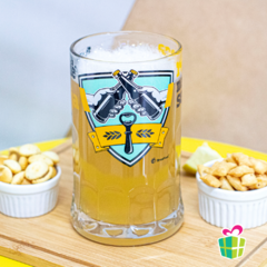 CANECA DE CHOPP VIDRO 565ML - AMIZADE QUE A CERVEJA UNIU - Destak Presentes & Encantos 