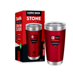 COPO TERMICO INOX STONE 500ML TIMES FUTEBOL - FLAMENGO