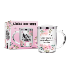 CANECA PLASTICA INOX 450ML - MAE TE AMO MUITO