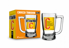 CANECA DE CHOPP VIDRO 340ML TABERNA - PRECISO DE VITAMINA C