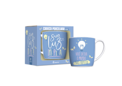 CANECA PORCELANA URBAN 300ML FRASES AMIGAS - SUA LUZ INSPIRA