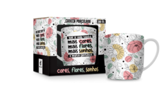 CANECA PORCELANA URBAN 300ML - CORES FLORES E SONHOS