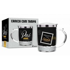 CANECA VIAGEM PLÁSTICA INOX 450ML FAMILIA - PAI AMOR ETERNO