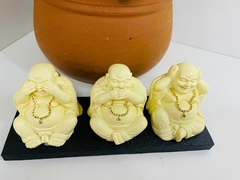 Trio de budas na base - nada vejo, falo, ouço 17 cm - comprar online