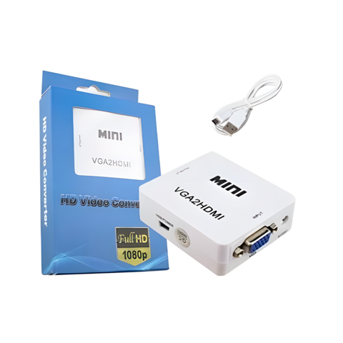 Adaptador VGA H a HDMI H entrada VGA y salida HDMI sin transformador cable mini USB