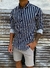 camisa rayitas blue algodon - comprar online