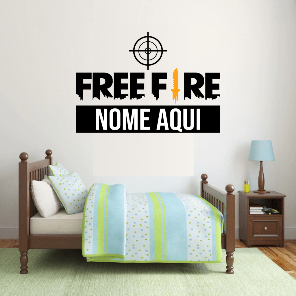 Adesivo decorativo free fire nome pequeno