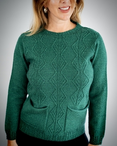 Sweater con Ochitos en Cuello y Bolsillos -SIN COSTURAS- - comprar online