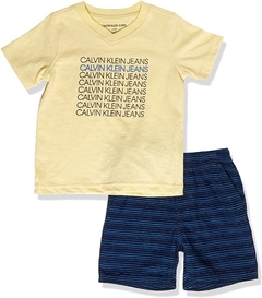 Conjunto Calvin Klein - Short azul listrado