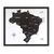 Quadro Mapa Brasil Preto para marcar viagens (60 x 52 cm) + 50 alfinetes de brinde